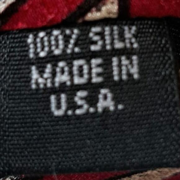 Liberty of London Silk NeckTie. Red - Picture 5 of 6